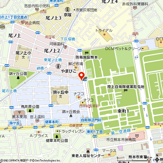 ブリヂストンタイヤセンター西日本株式会社 熊本東店付近の地図